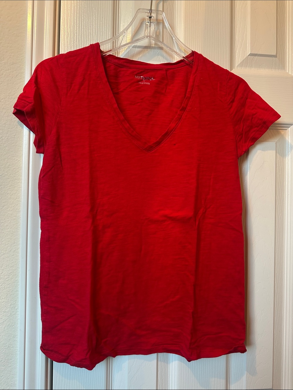 Merona Red V-Neck Short Sleeve Tee